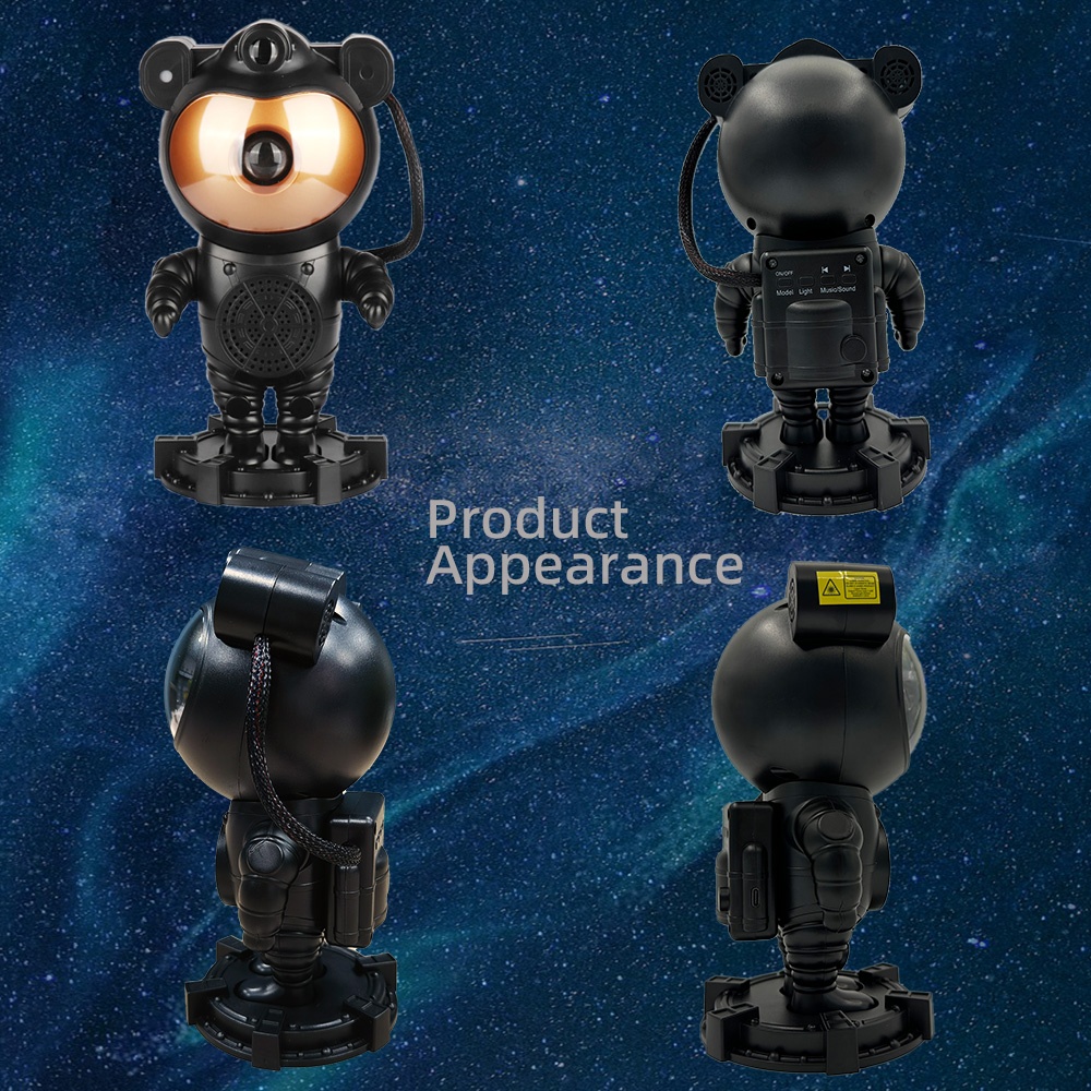 پروژکتور کهکشانی آدم‌فضایی — نورپردازی آسمان شب در خانه - مشکی