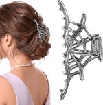 گیره مو استیل طرح تار عنکبوت - تصویر 2