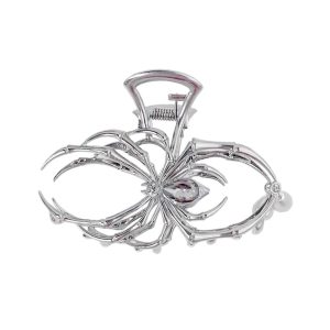 گیره مو استیل طرح عنکبوت نگین‌دار