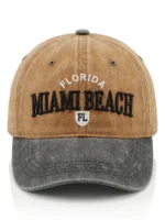 خرید کلاه کپ قهوه ایMiami Beach Florida-فروشگاه اکسسوری صابی استور